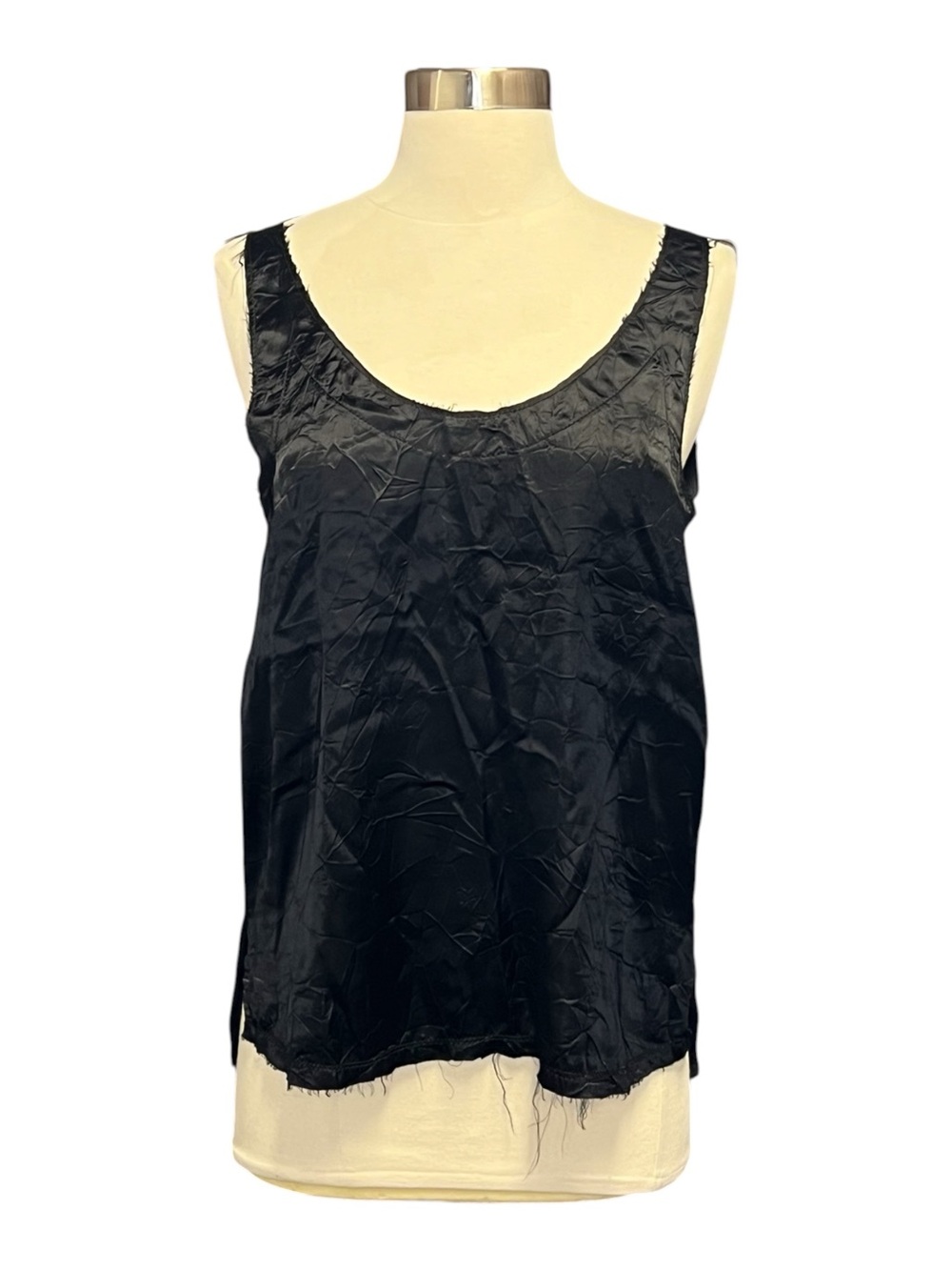 Lanvin Crinkle Silk Raw Edge Tank